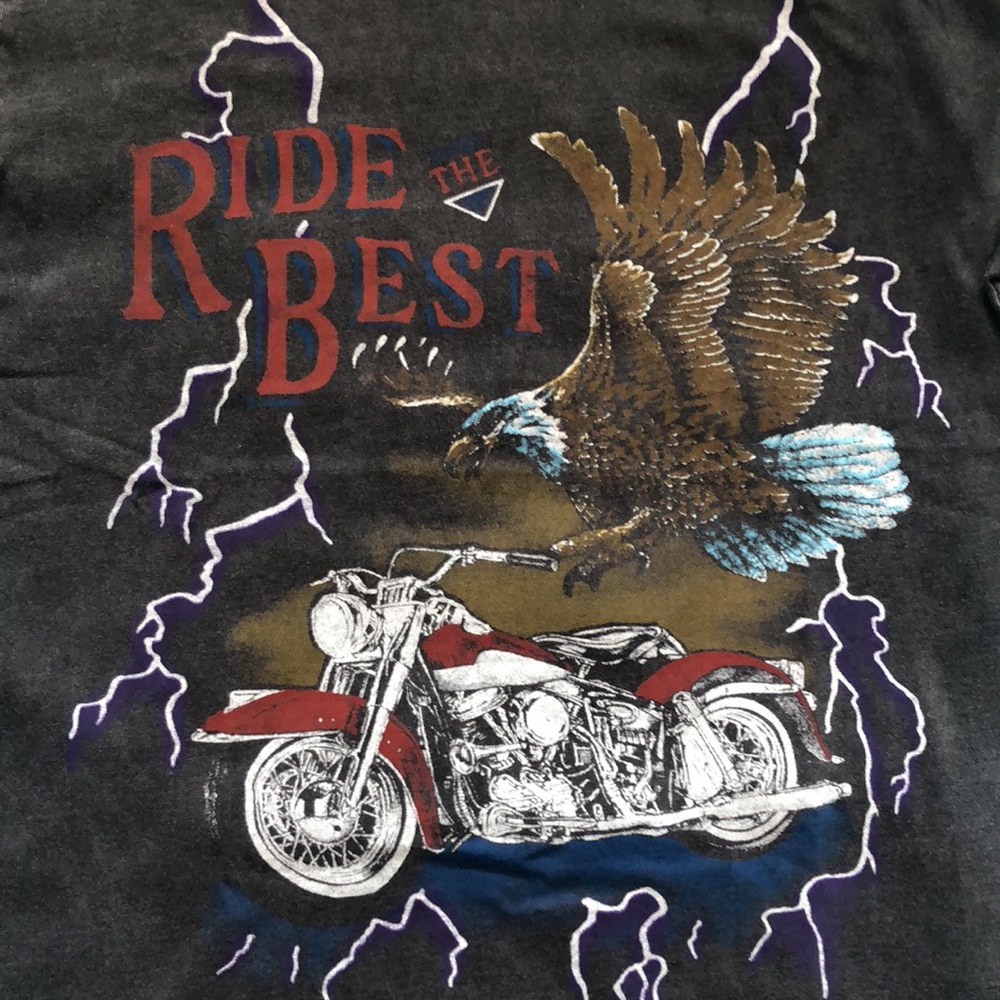 LUCKY BRAND / RIDE THE BEST / EAGLE 🦅 & MOTORCYCLE 🏍 LIGHTNING DESIGN / M 🍁